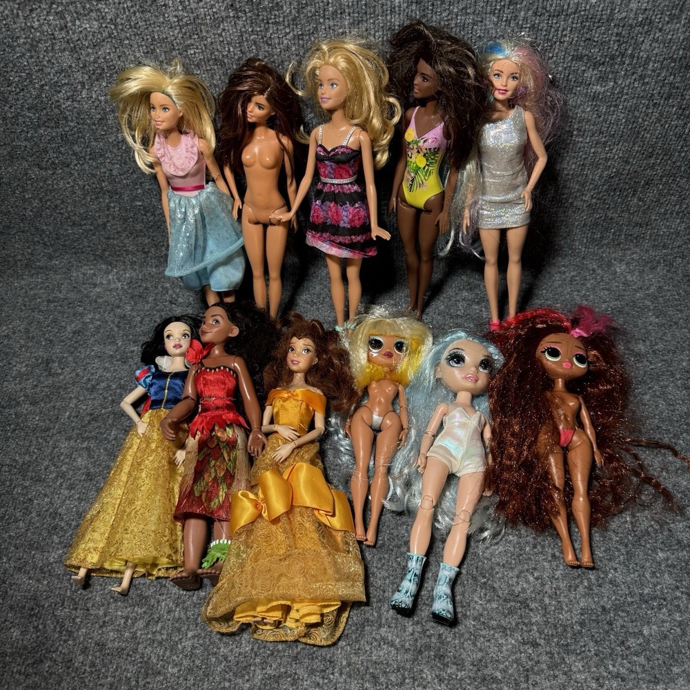 Barbie Doll Lot Of 11 Includes Disney Princesses And LOL Dolls Mix Lot of Dolls‎